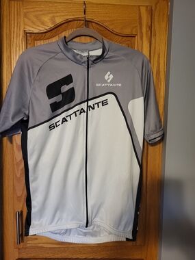 Men's Gray and White Cycling Jersey